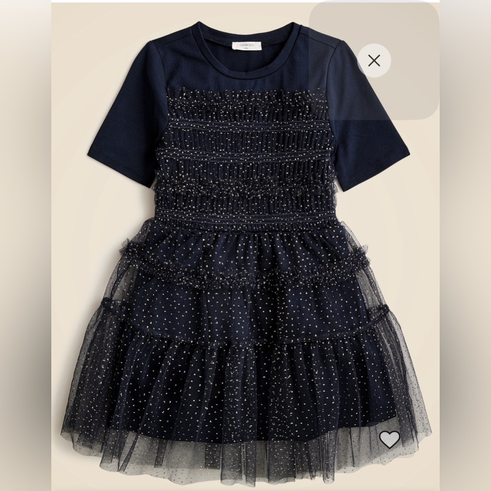 ❤️ TWO New Crewcuts Girls' tiered tulle T-shirt dress in leopard